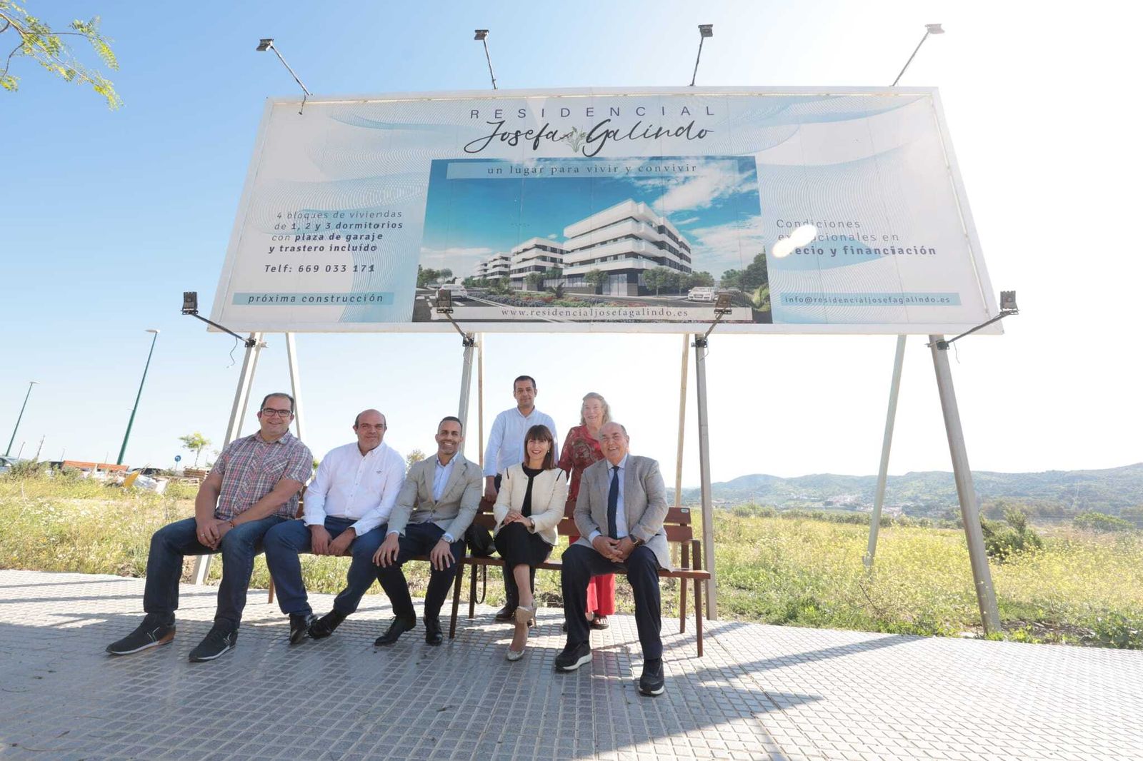Federico Beltrán, entre otros, esta mañana en la presentación del proyecto inmobiliario en Campanillas.
