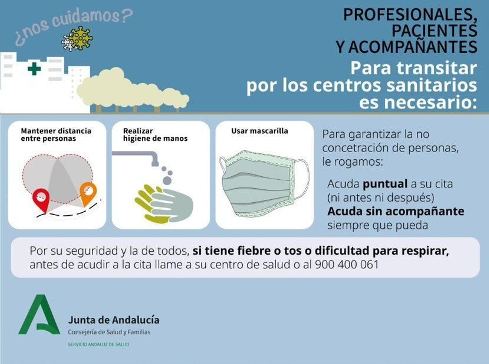 Estas son las recomendaciones del SAS para acudir a una cita médica.