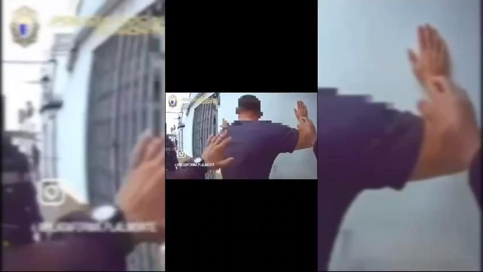 La Policía de Almonte durante una detención.