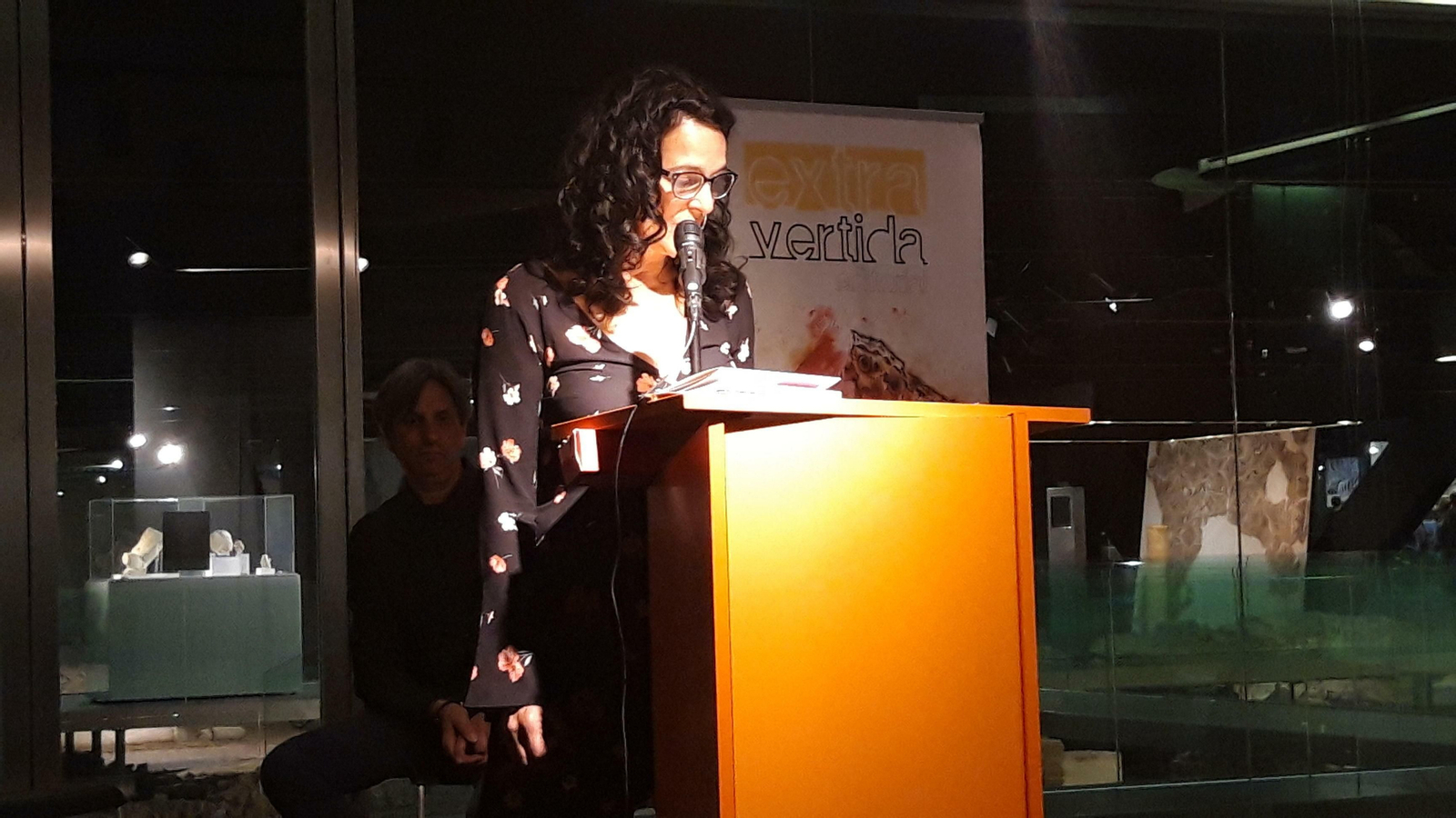 La autora, Pilar Salazar, durante la presentación de ‘80 pulsaciones’ en el Antiquarium.