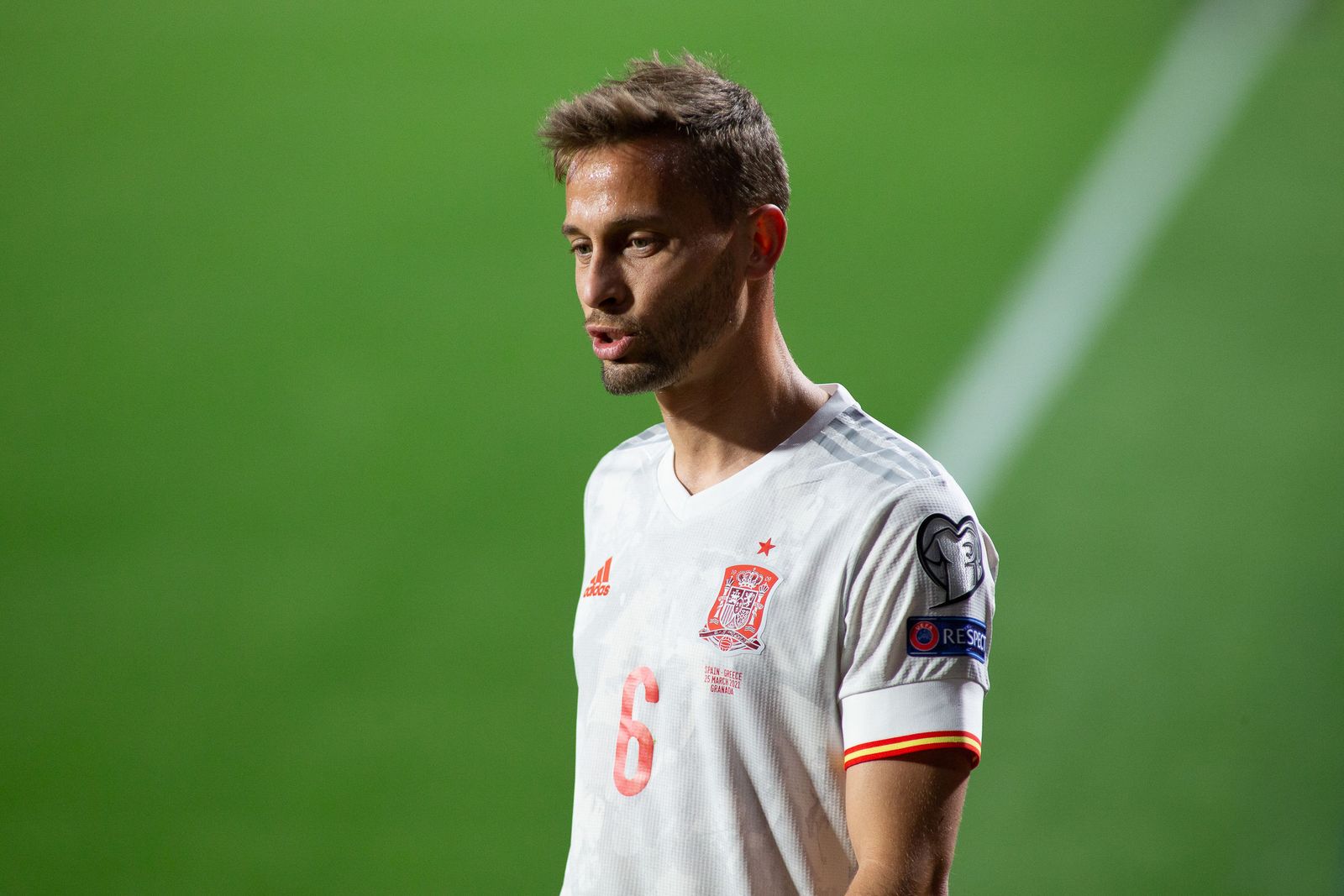 Canales, en un momento del partido del pasado jueves ante Grecia.