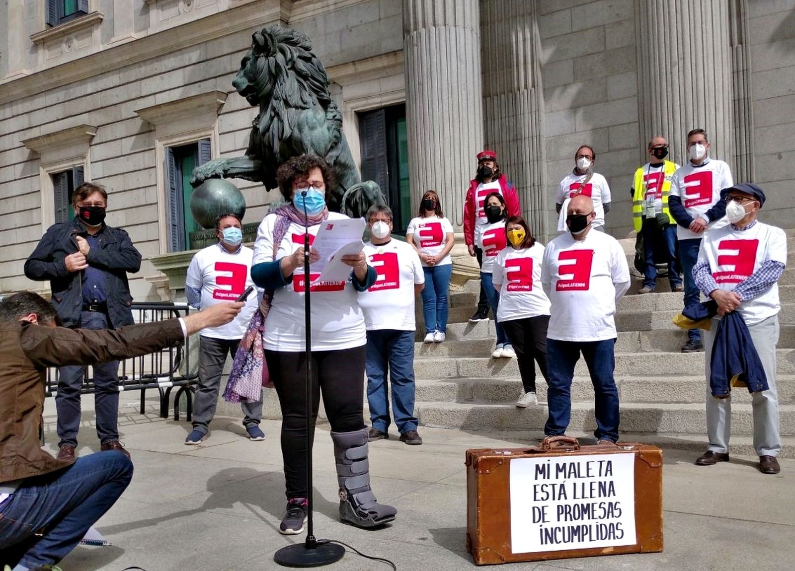 El acto por la línea férrea Guadix-Baza en la protesta de la España Vaciada