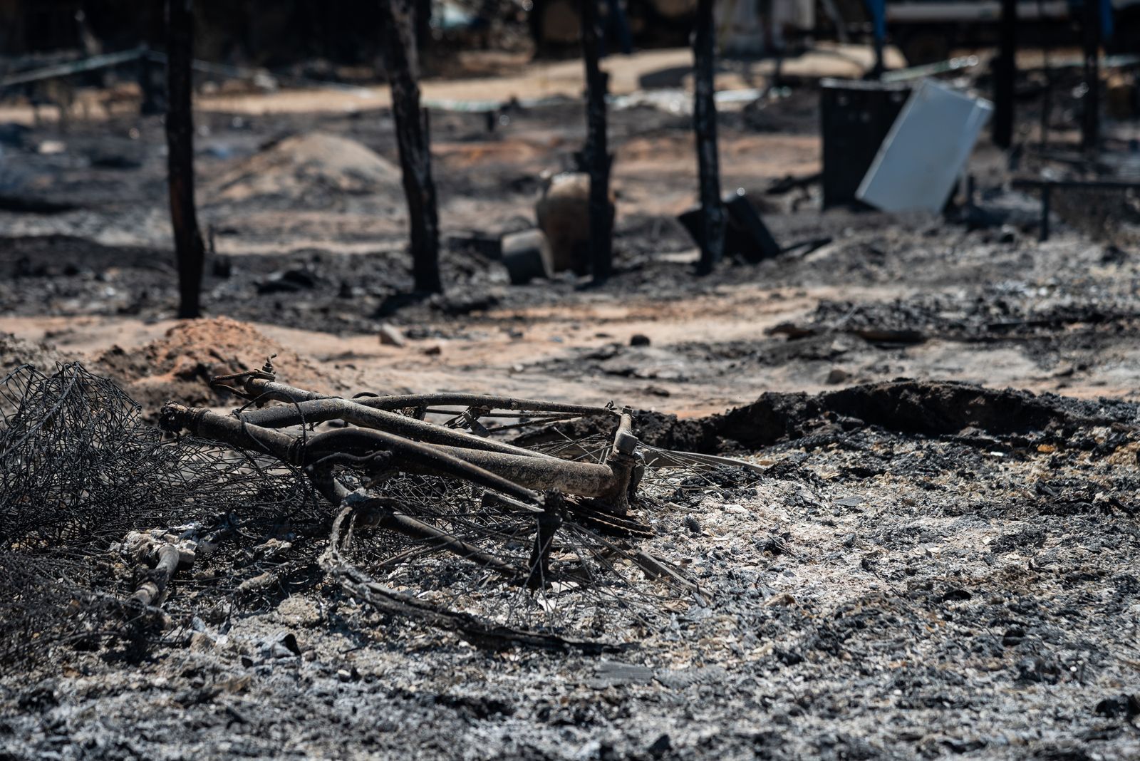 Imágenes del incendio del poblado chabolista de Lucena del Puerto
