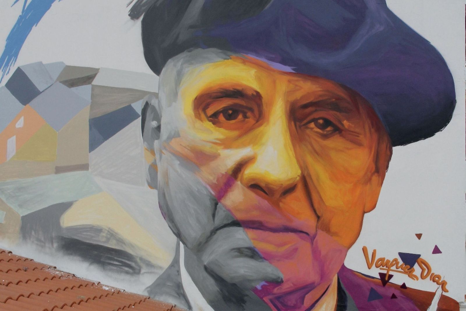 El mural homenaje a Daniel Vázquez, artista de Nerva