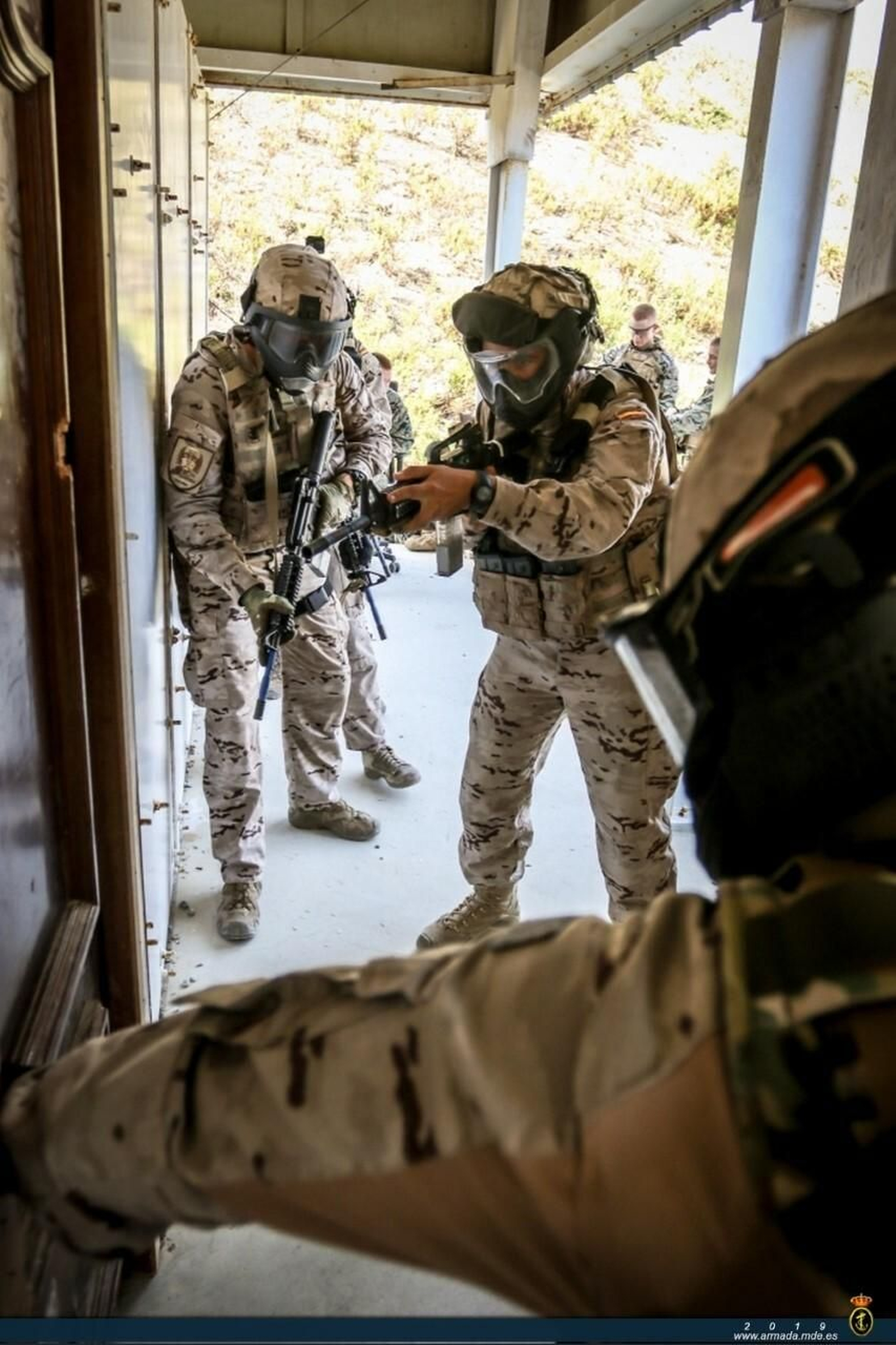 Un momento del ejercicio.