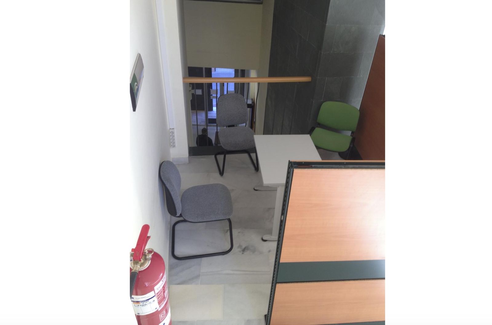 La "sala" donde los abogados se entrevistan con sus clientes