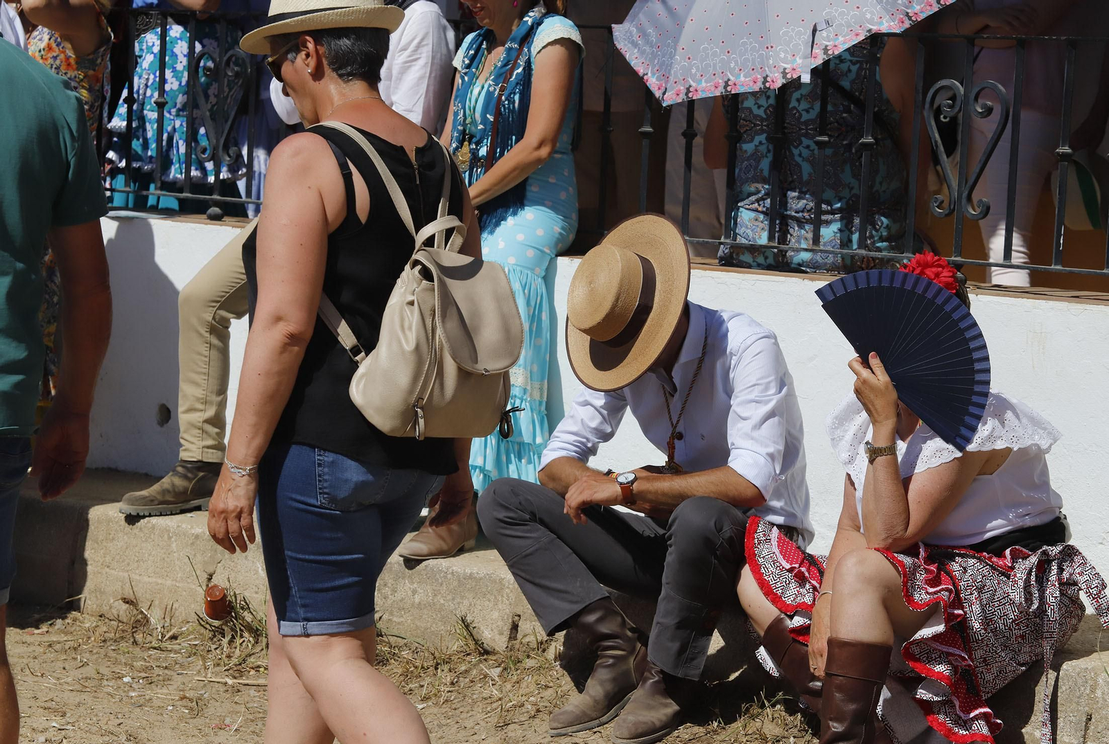 Ambiente en la aldea del Rocío en la jornada del sábado