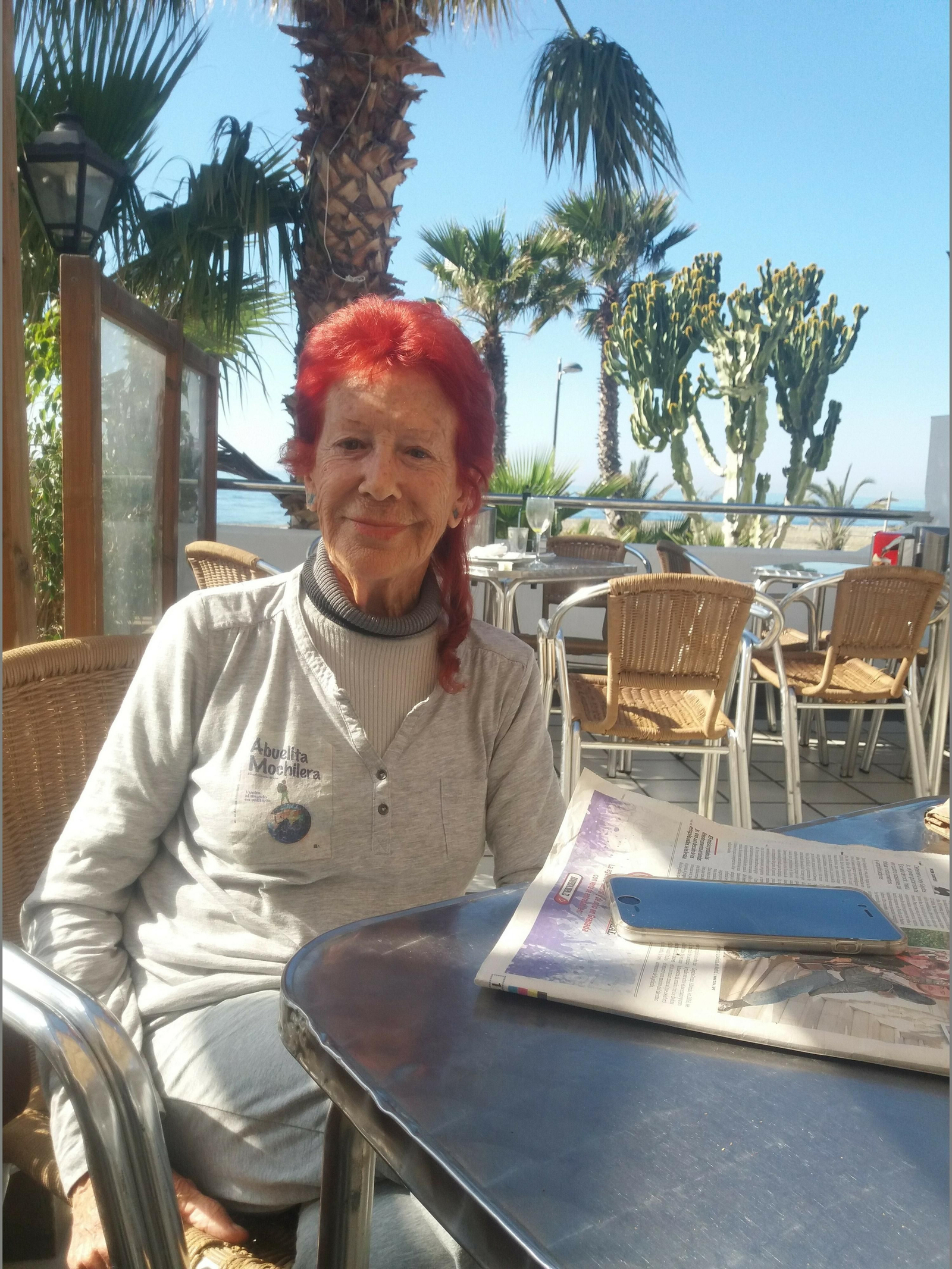 En un momento del encuentro con Cándida García en Carchuna.