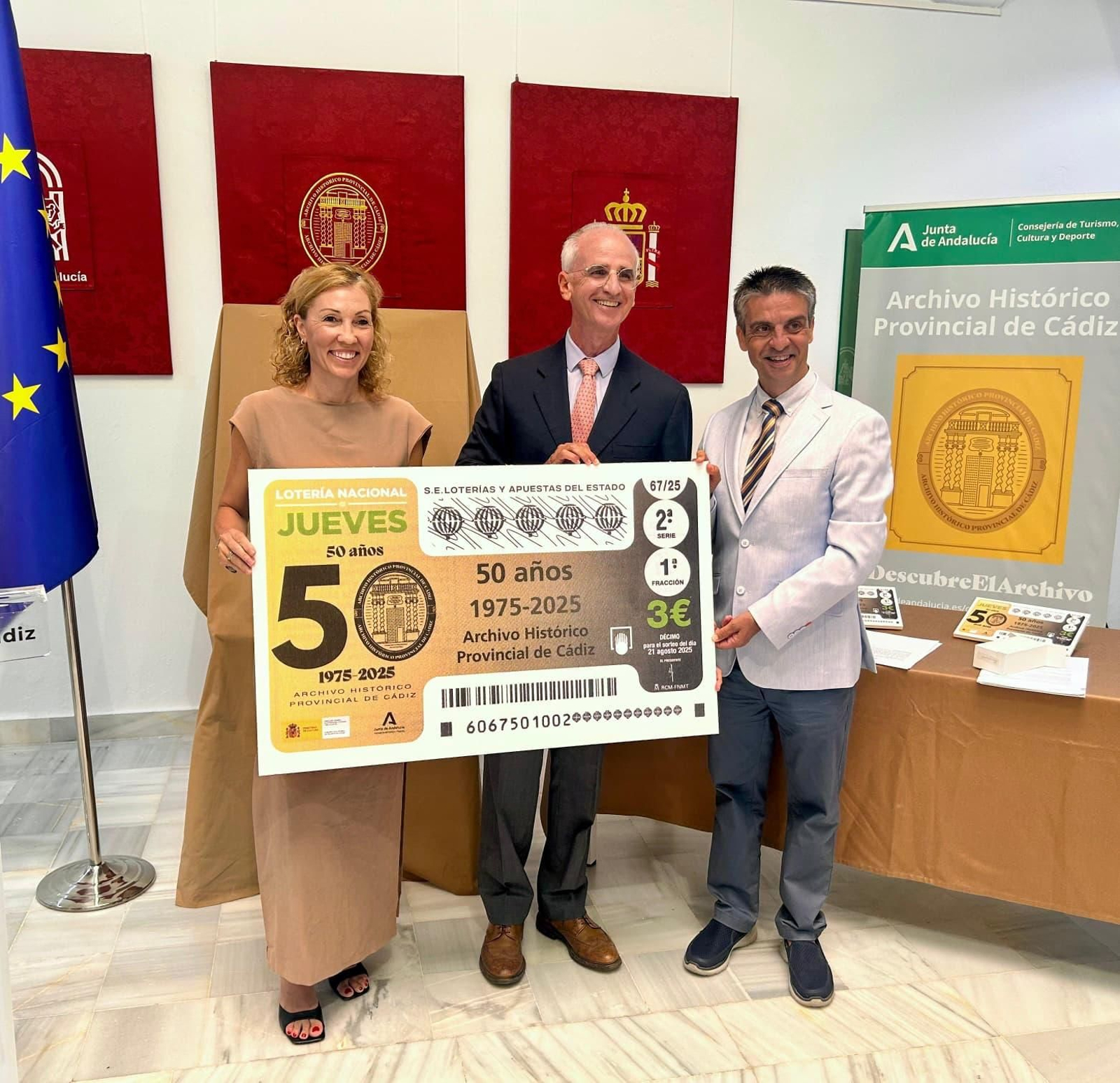 El décimo de la Lotería Nacional dedicado al 50 aniversario del Archivo Histórico Provincial de Cádiz
