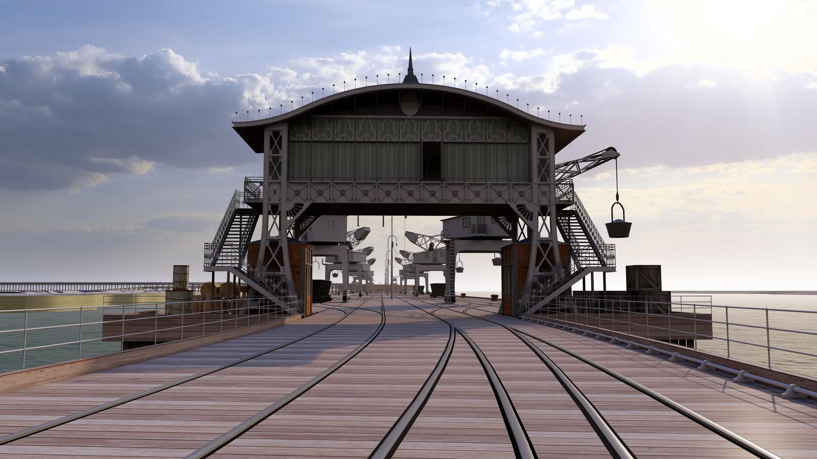 Recreación de antiguo muelle de Huelva.