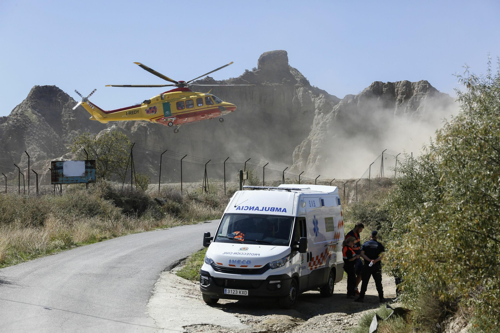 Accidente en la pirotecnia de Guadix este viernes.
