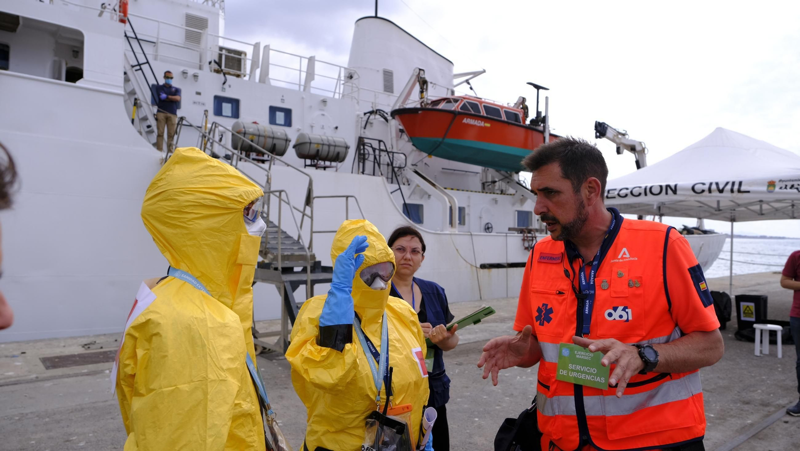Ejercicio Marsec25 simulacro, en el Puerto de Almería, en imágenes