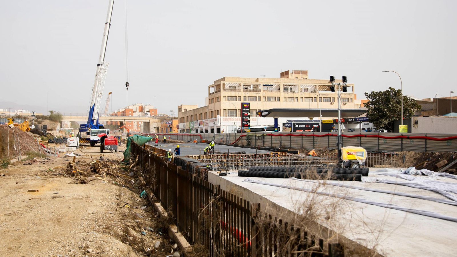 Los trabajos,  en las proximidades de La Goleta