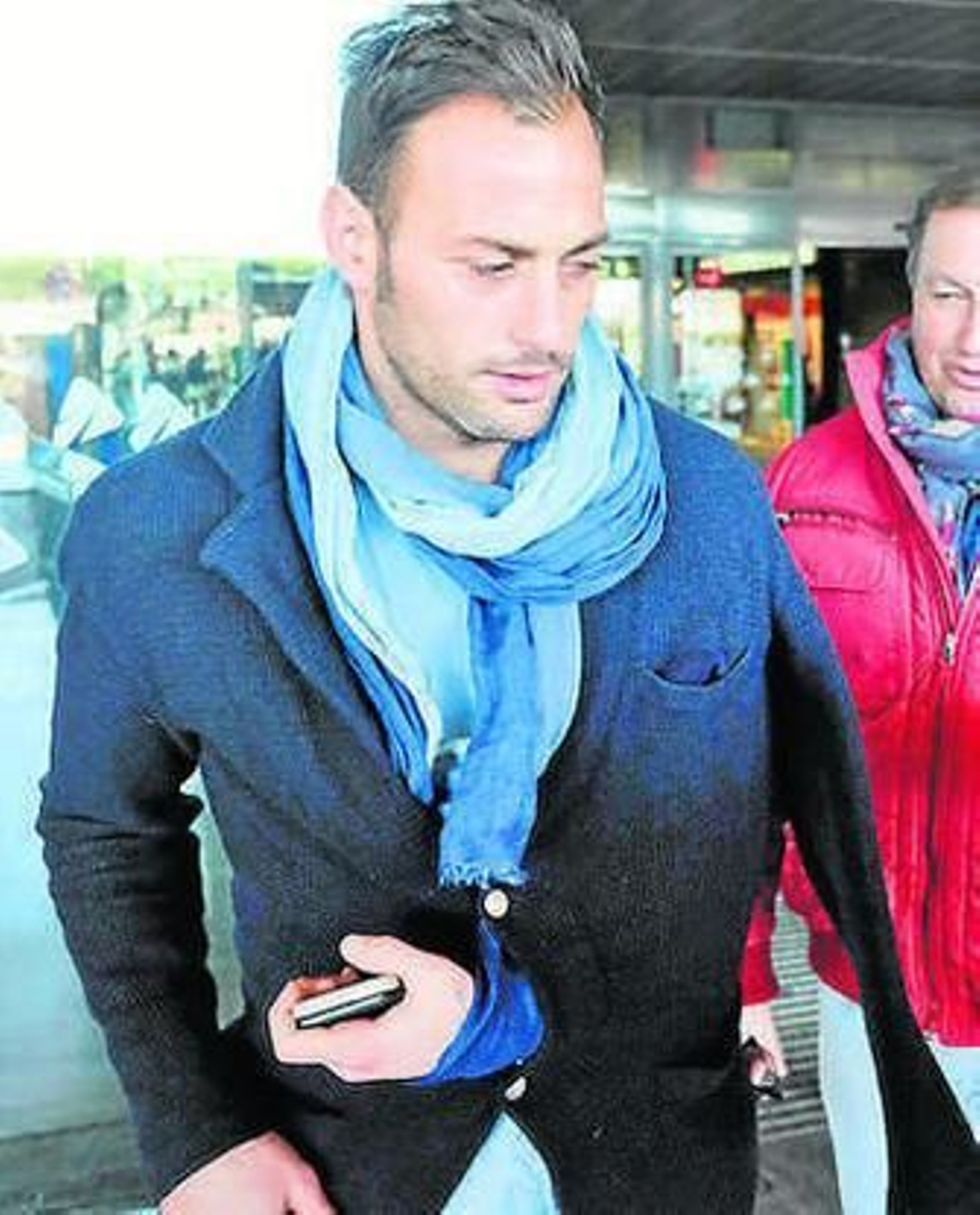 Beto, tras arribar de Madrid.