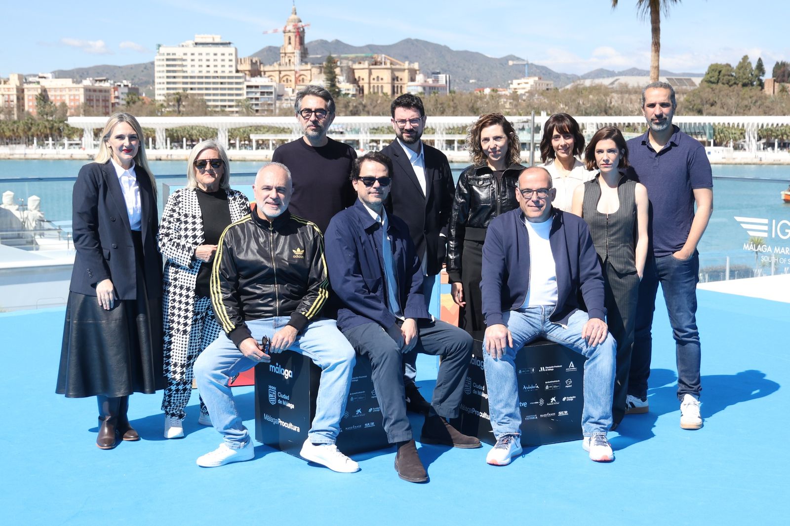 Equipo de la película Pizza Movies', este miércoles, en Málaga.