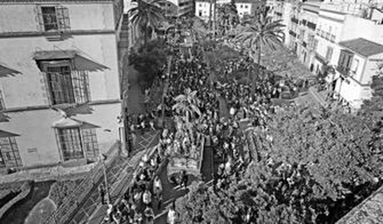 Momento en que la Hermandad de la Entrada Triunfal inaugura la Carrera Oficial el pasado Domingo de Ramos.