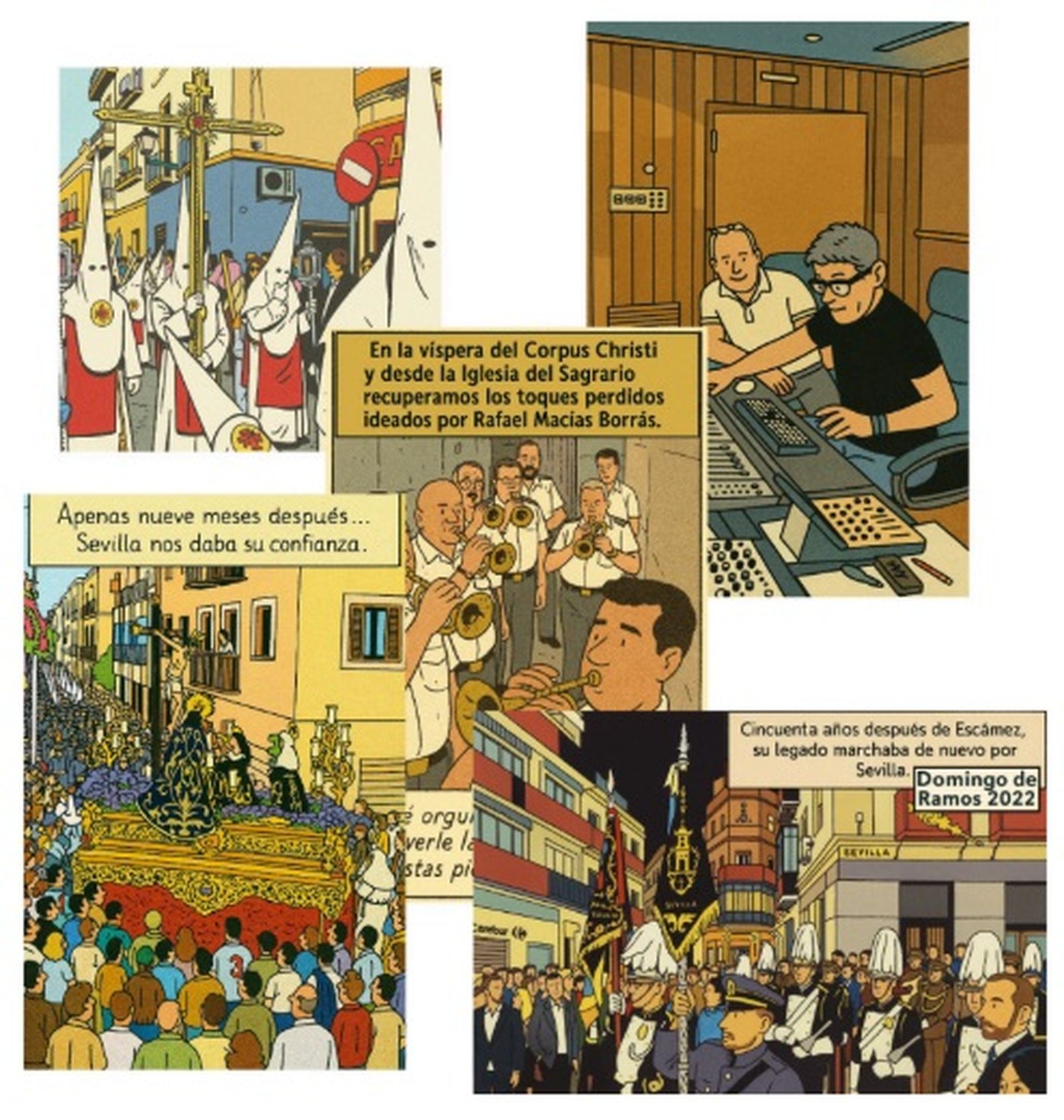 Algunas de las viñetas que pueden contemplarse en el cómic