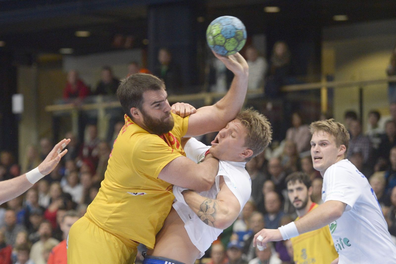 Juan Andreu, en un partido de la selección cuando logró el bronce europeo.