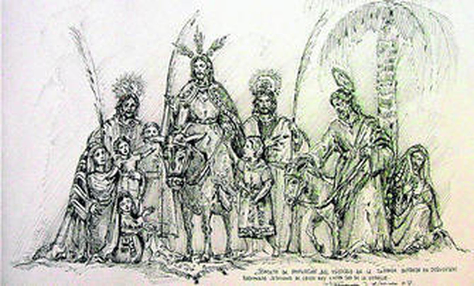 Boceto de Fernando Aguado de cómo quedará el misterio de la Triunfal Entrada.