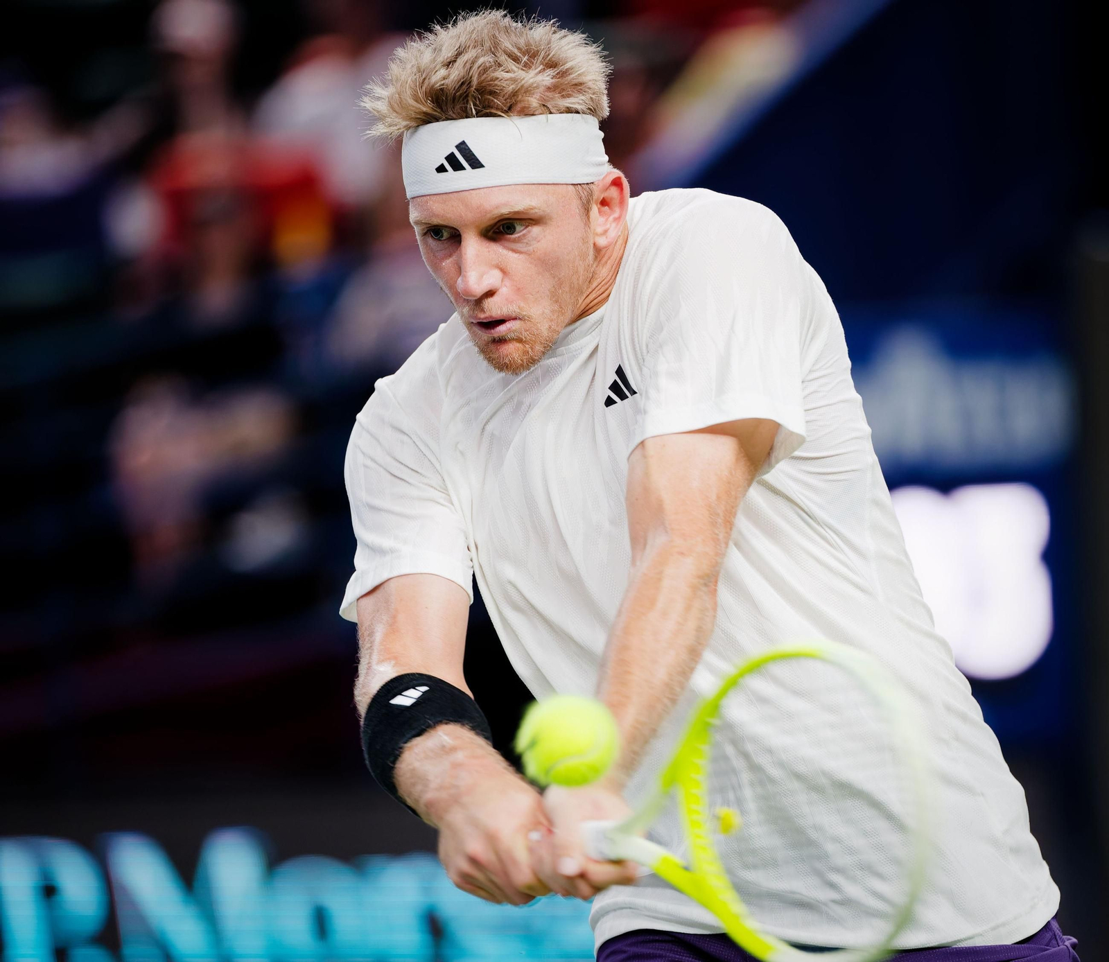 Alejandro Davidovich golpea de revés.