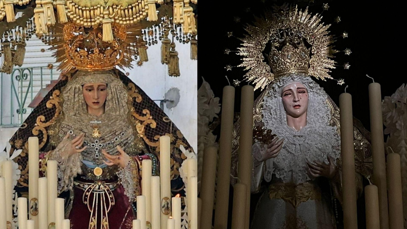 María Santísima de la Concepción Coronada (izquierda) y María Santísima del Silencio.
