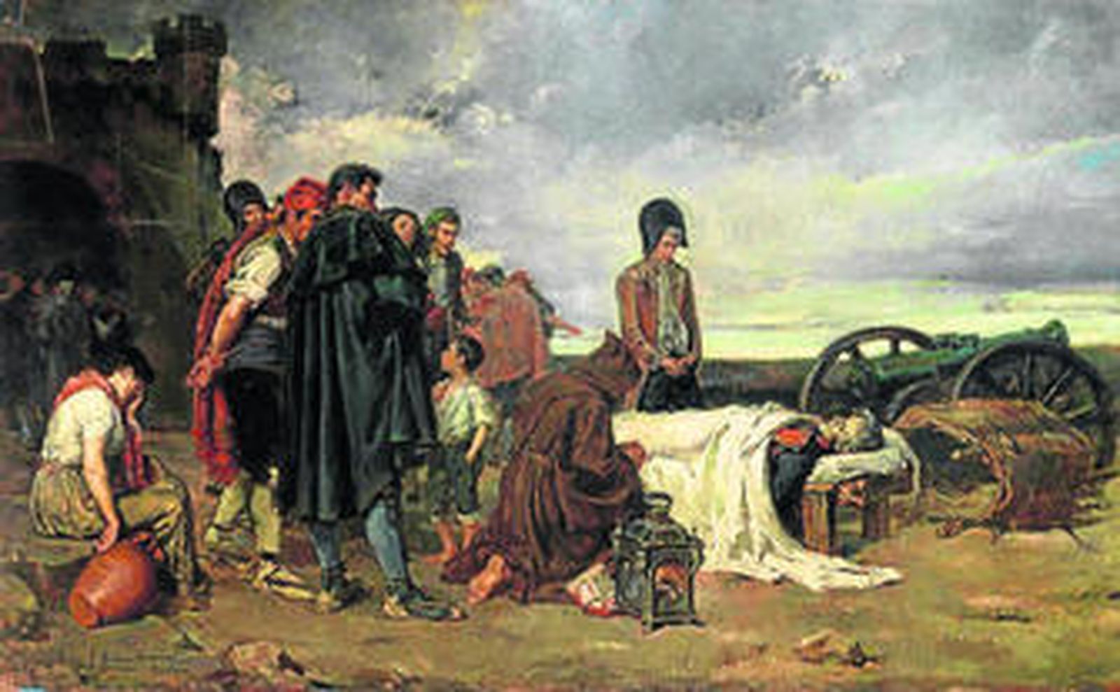 'El cadáver de Álvarez de Castro', obra con la que Tomás Muñoz Lucena logró un segunda medalla en la Exposición Nacional de Bellas Artes.