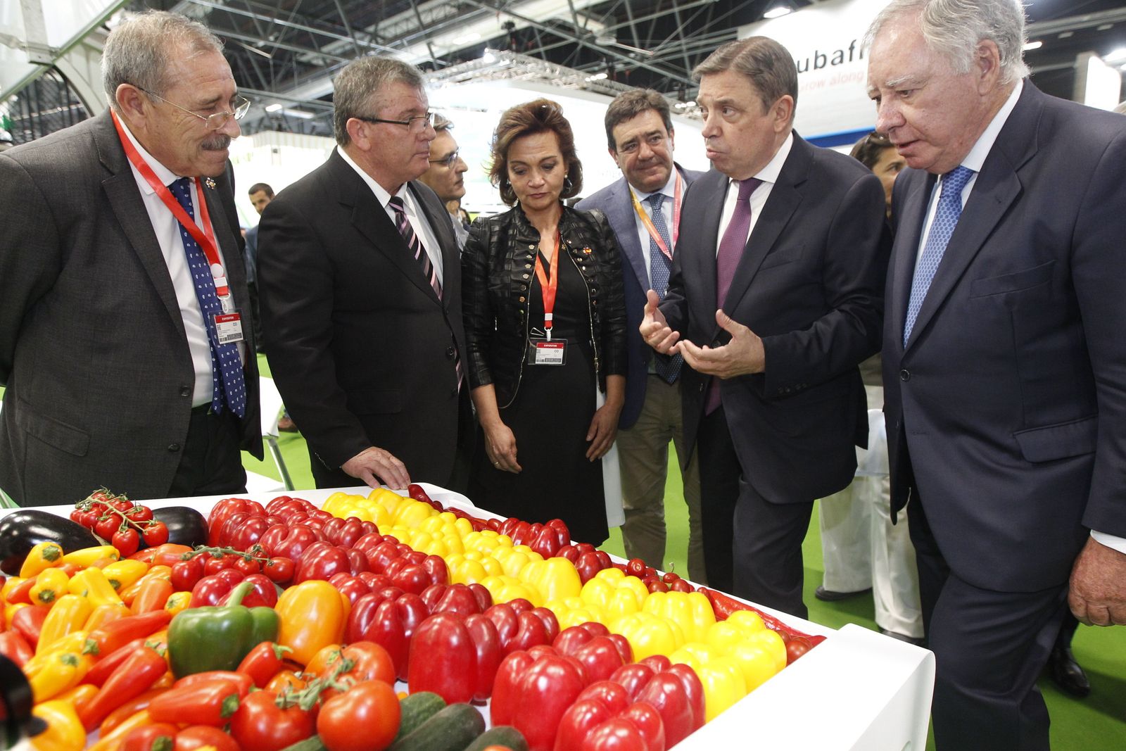 El ministro Luis Planas en una edición anterior de Fruit Atraction en una visita a un estand andaluz.
