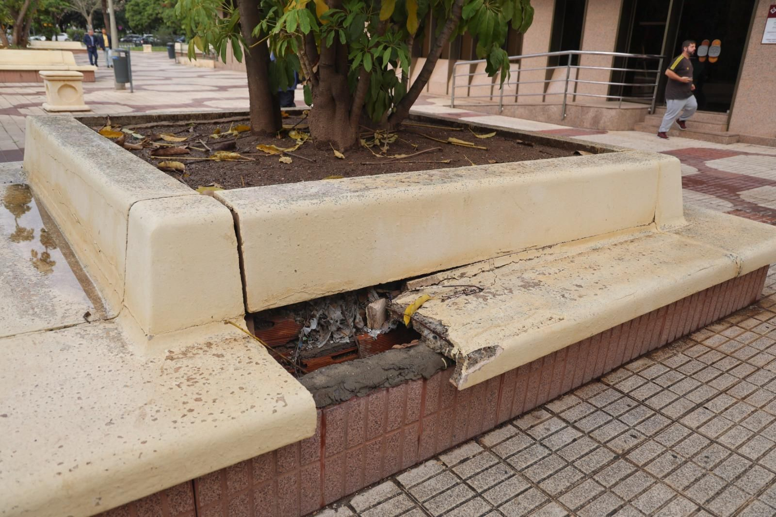 Los bancos de la avenida de Andalucía se encuentran en este estado actualmente. Los bancos de la avenida de Andalucía se encuentran en este estado actualmente.