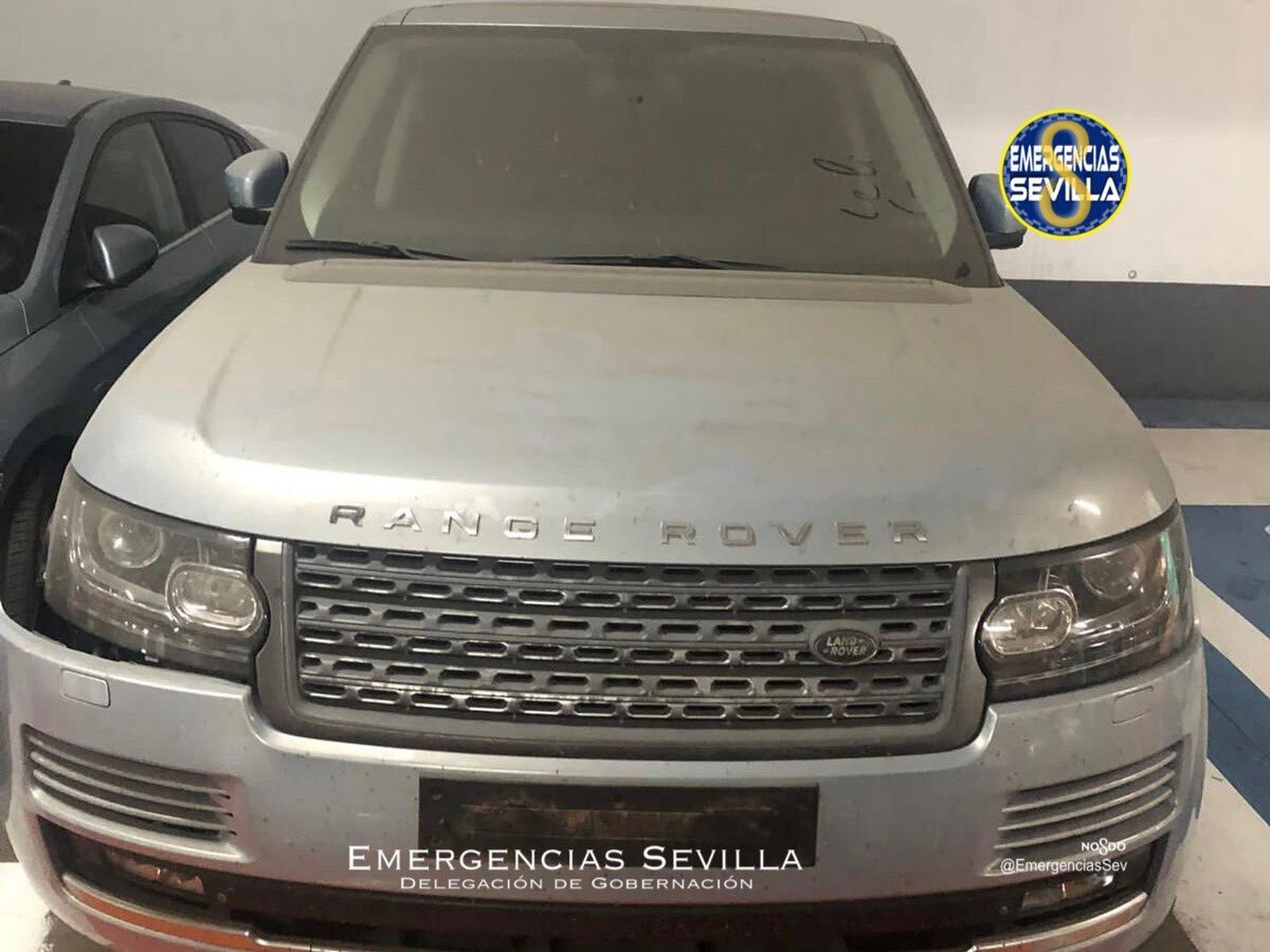 El Range Rover recuperado en Sevilla.