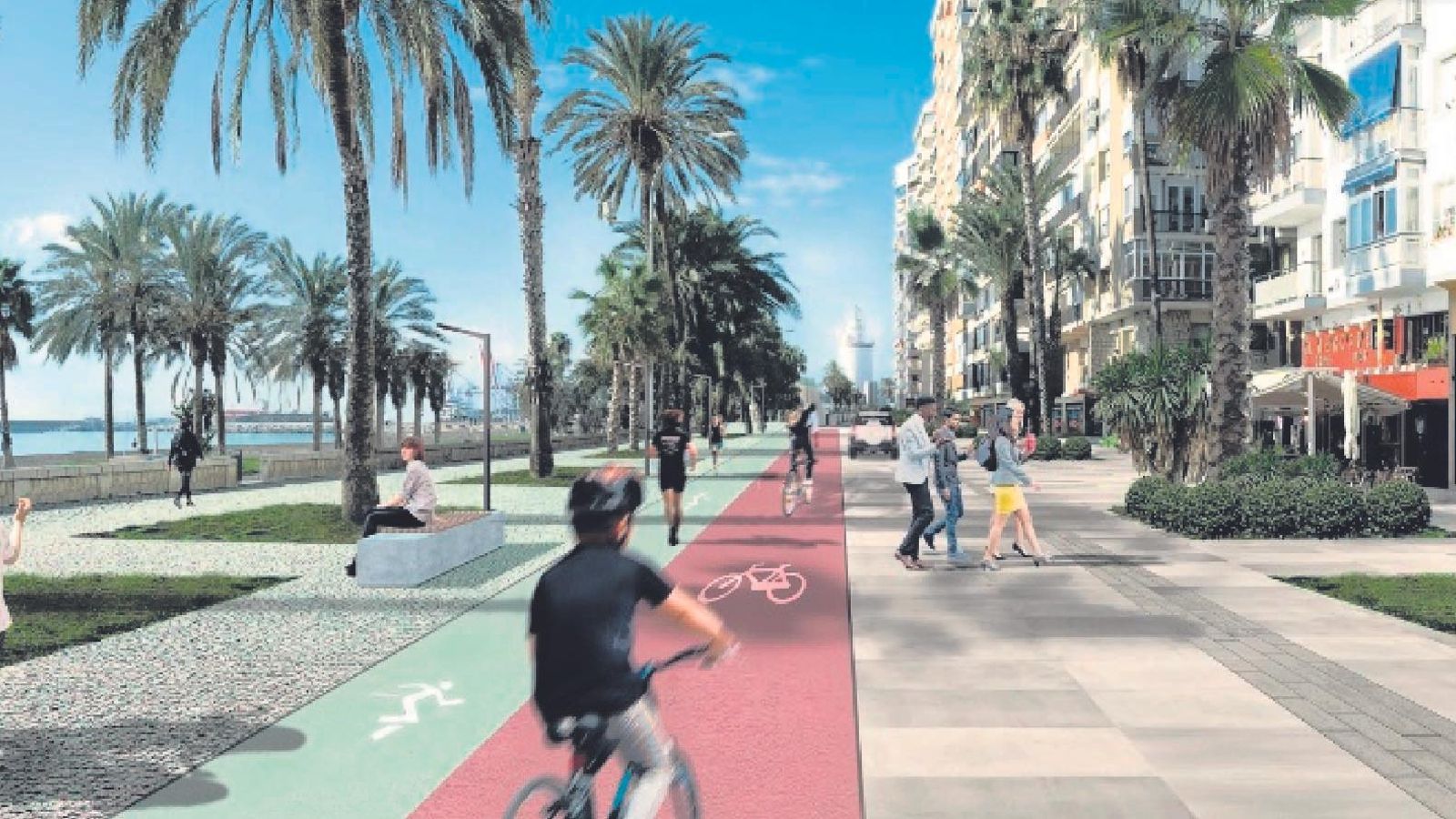 Proyección de cómo quedará el Paseo Marítimo Ciudad de Melilla.