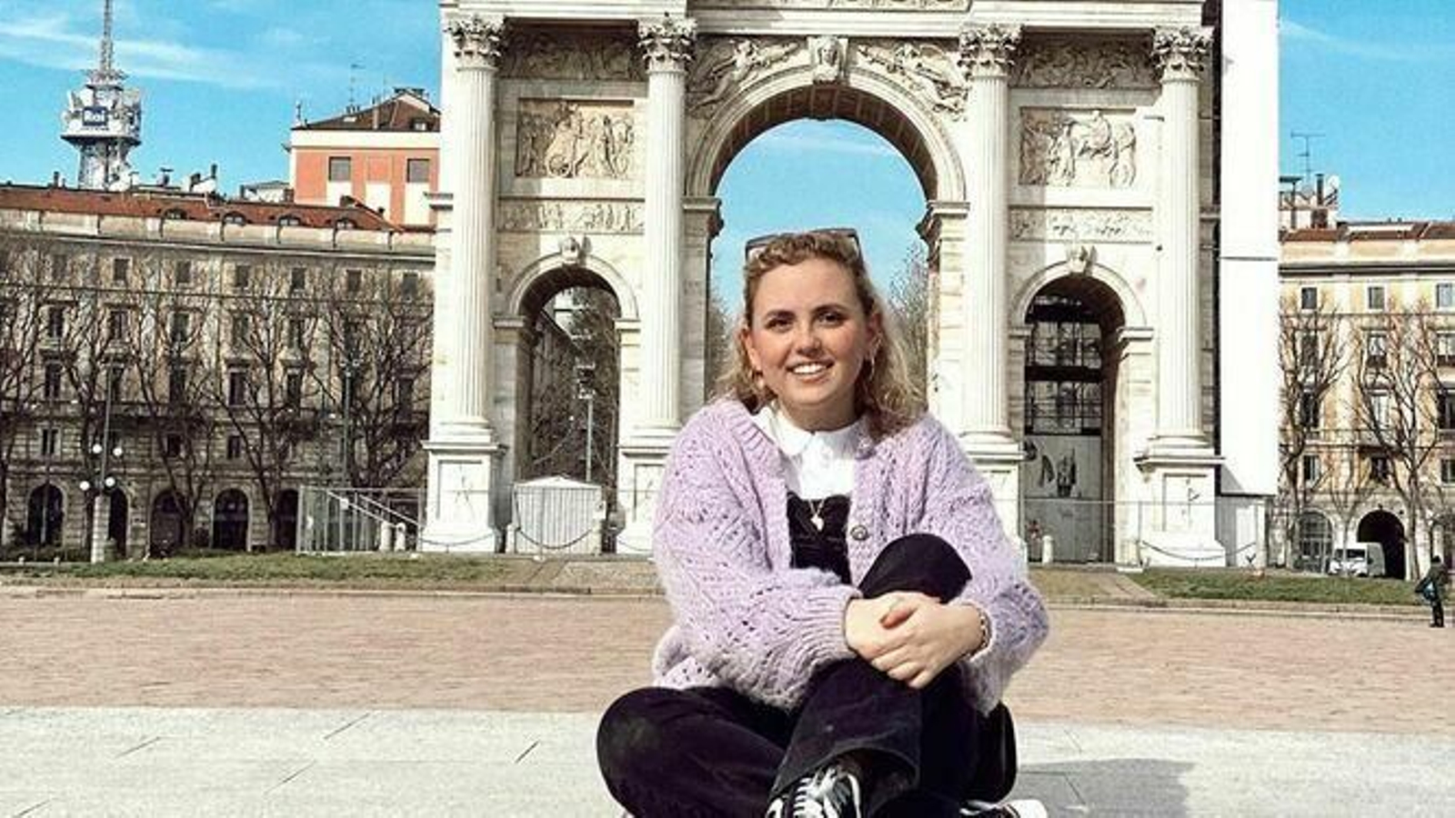 Una imagen de Loreto Pérez durante su viaje por Italia.