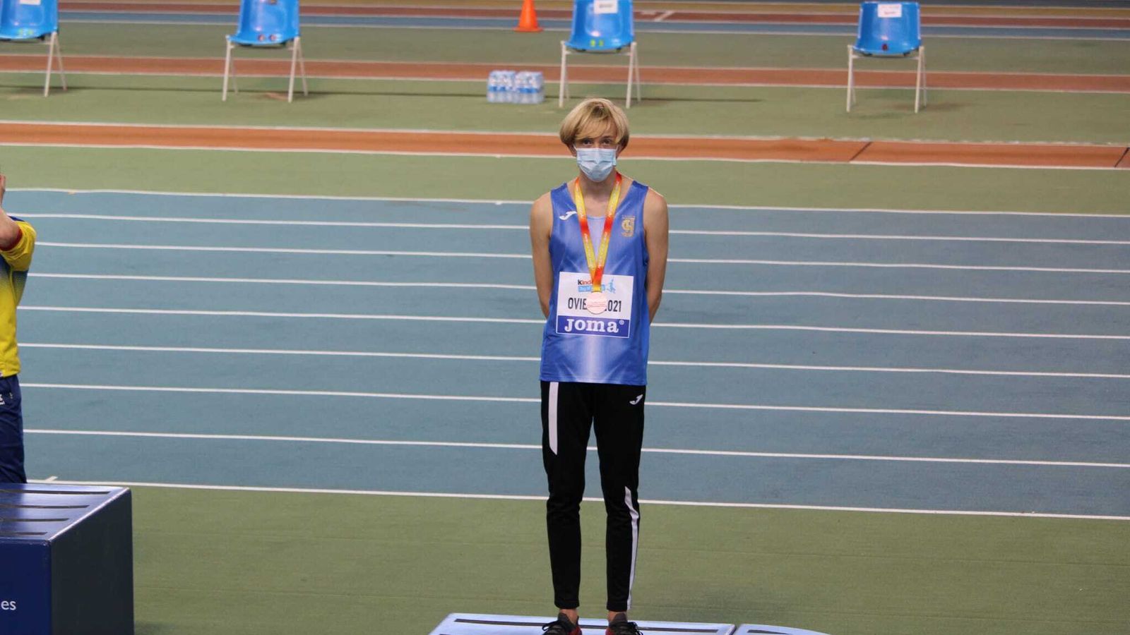 El atleta del Beiman Chapín Jerez, en el podio.