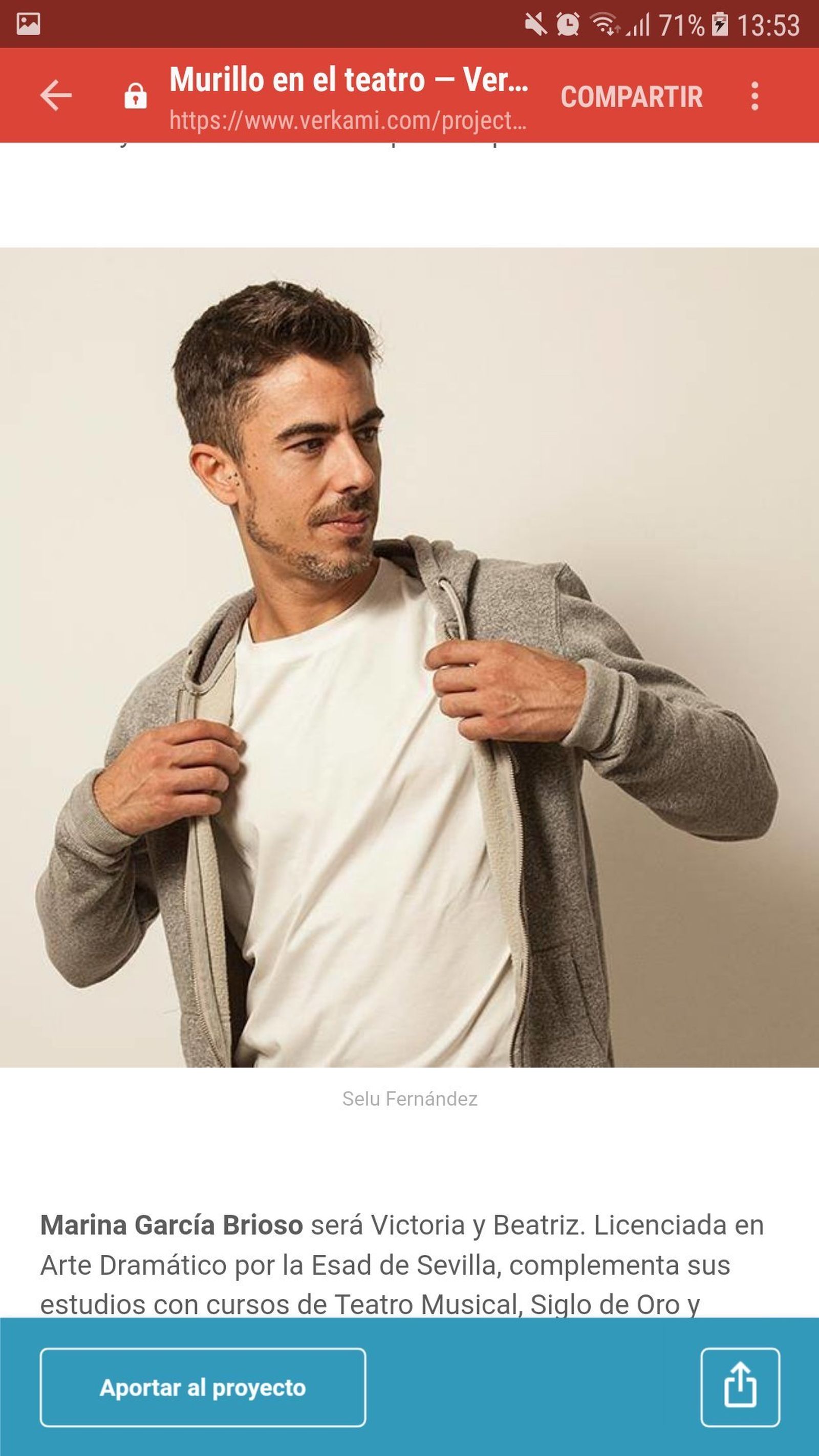 El actor Selu Fernández encarna a Murillo.