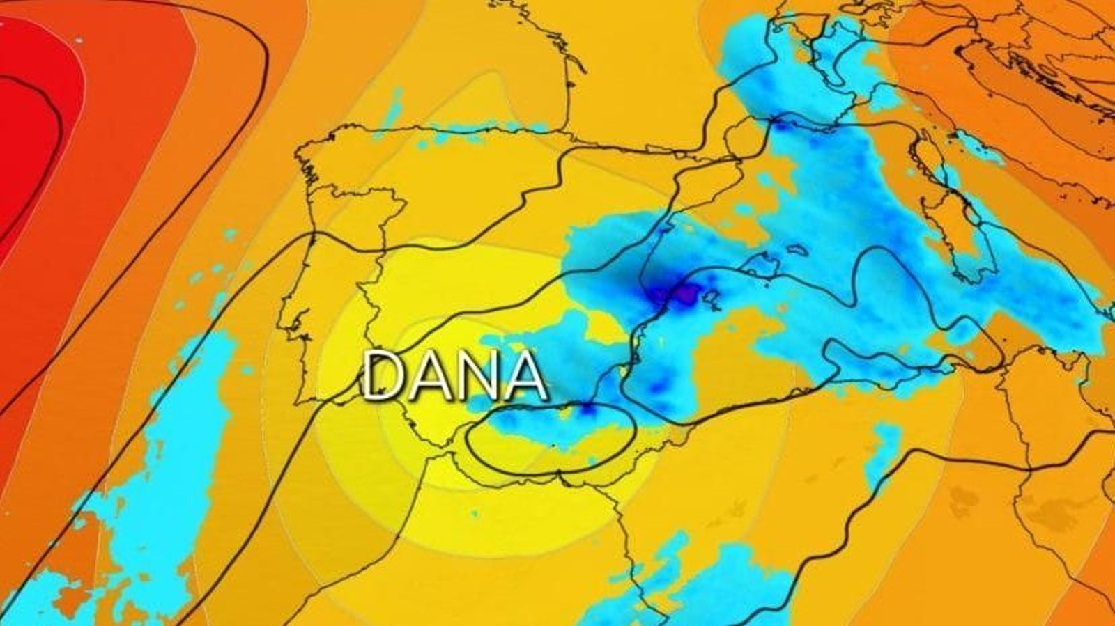 Zonas a las que afectaría la DANA a partir del fin de semana.