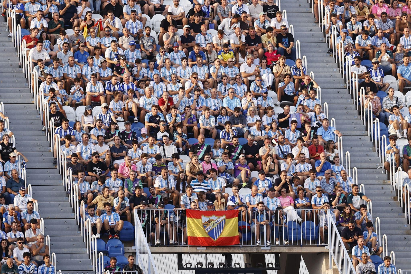Las gradas de La Rosaleda durante el Málaga CF-Cádiz