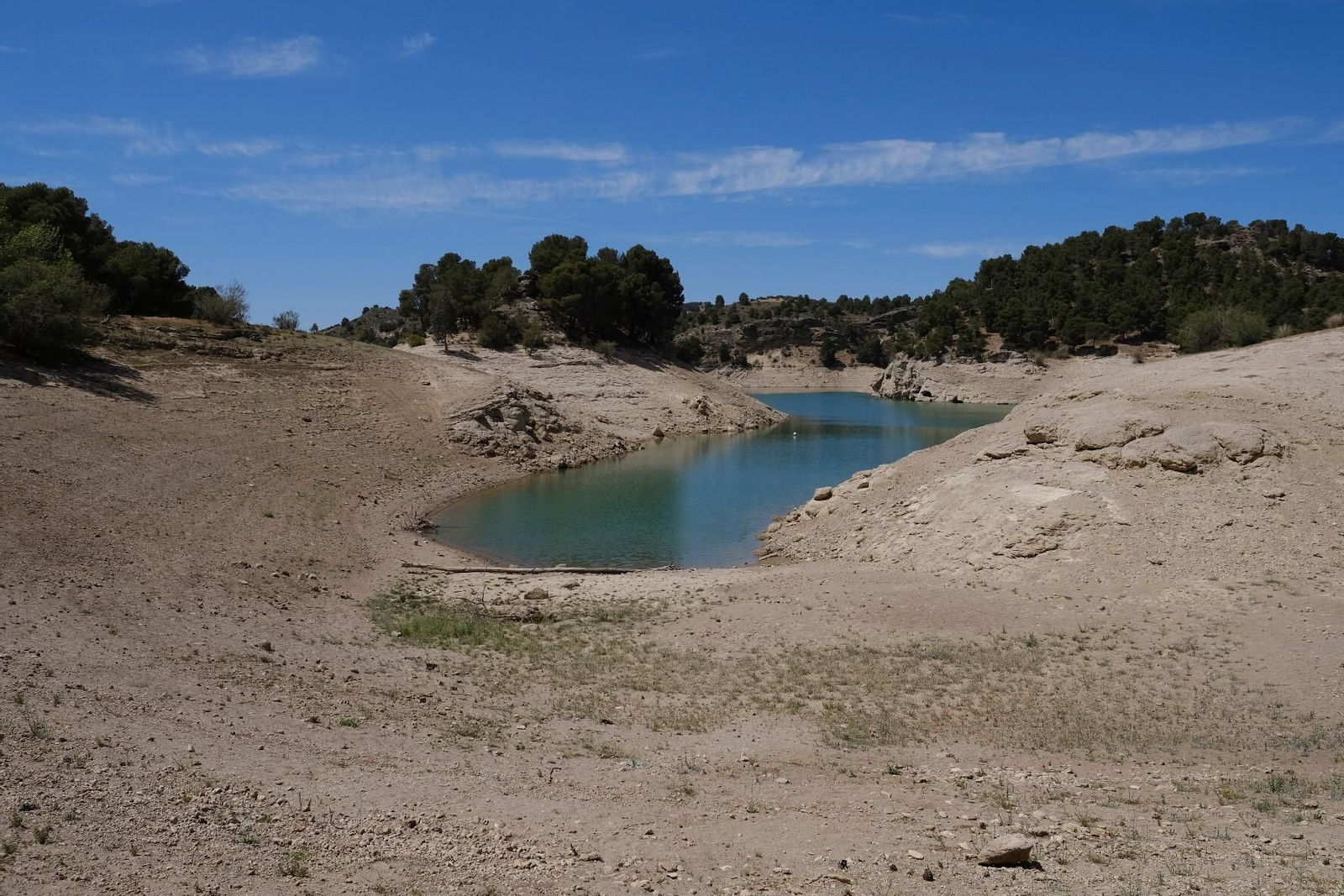 Imagen del estado del pantano Conde de Guadalhorce.