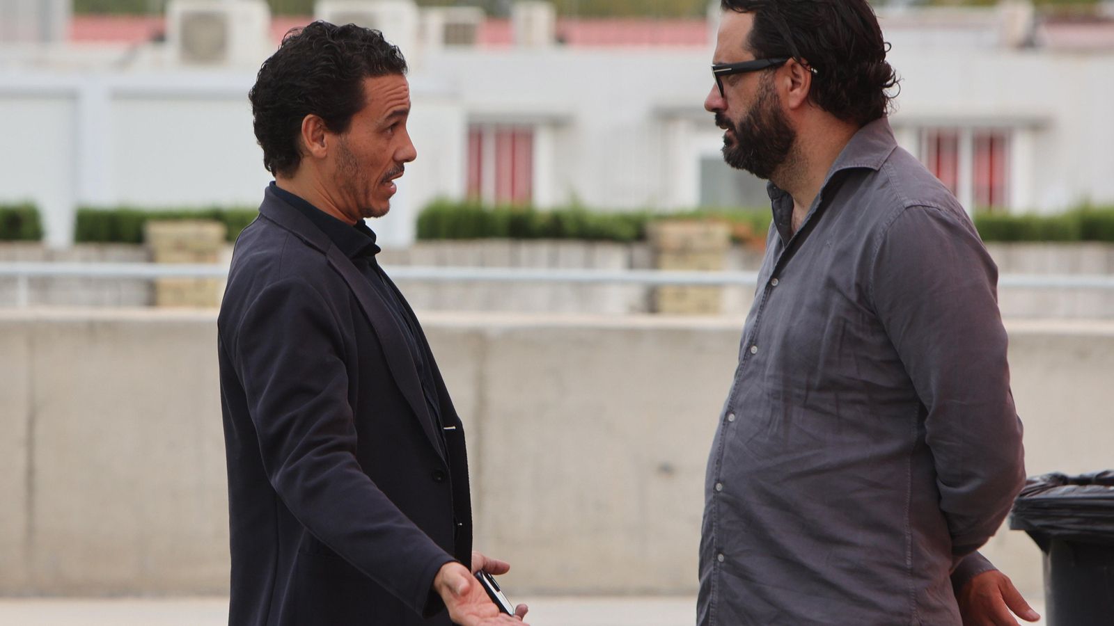 José María del Nido Carrasco dialoga con Víctor Orta en la ciudad deportiva del Sevilla.