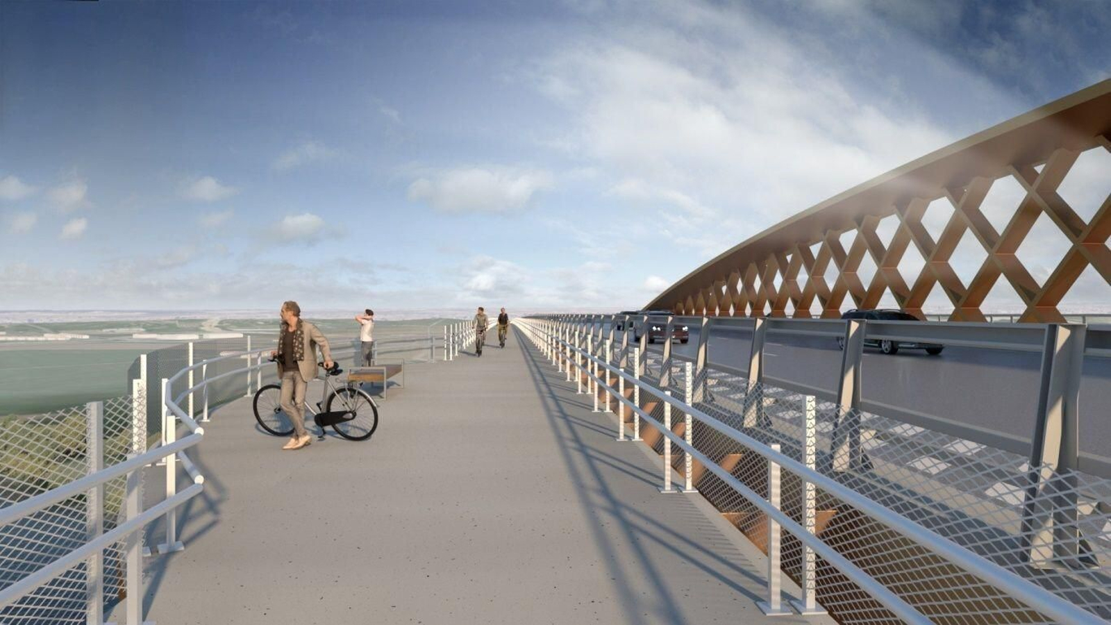 Diseño del puente de la SE-40 que cruzará el río