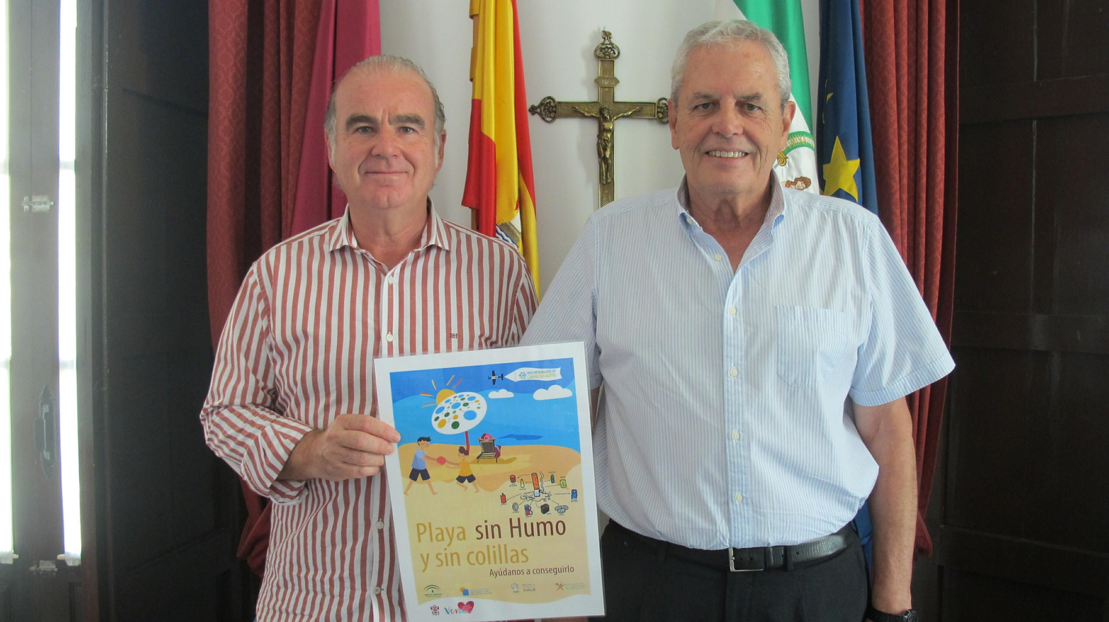 El concejal de Playas, Pedro Salas, con el alcalde, José Carmelo Jorge.