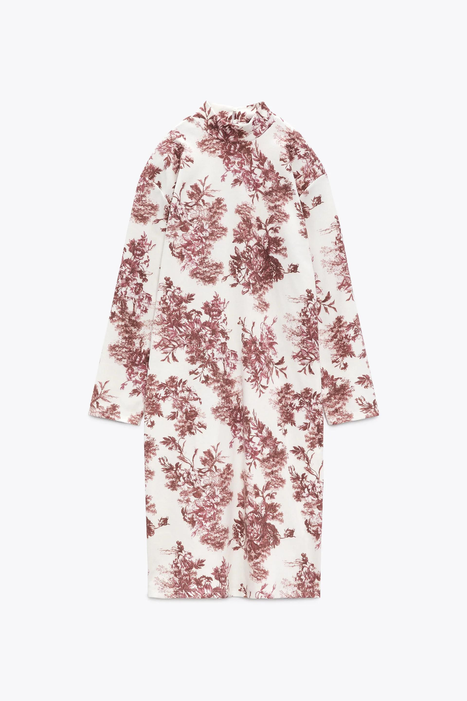 Vestido estampado de Zara.