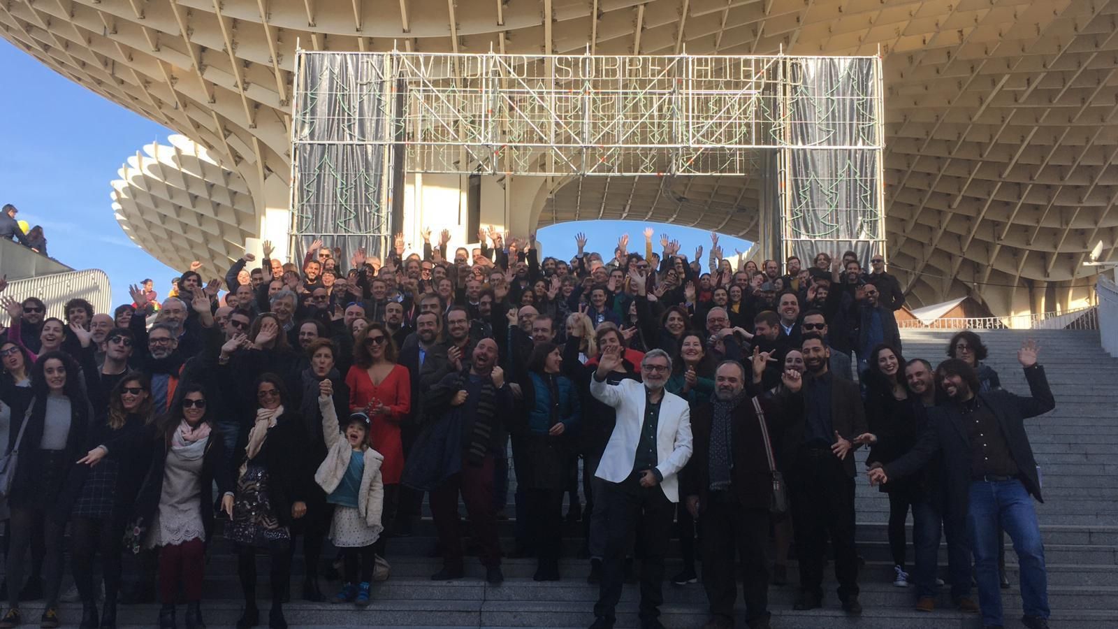 Foto de familia de los nominados días atrás en Sevilla.