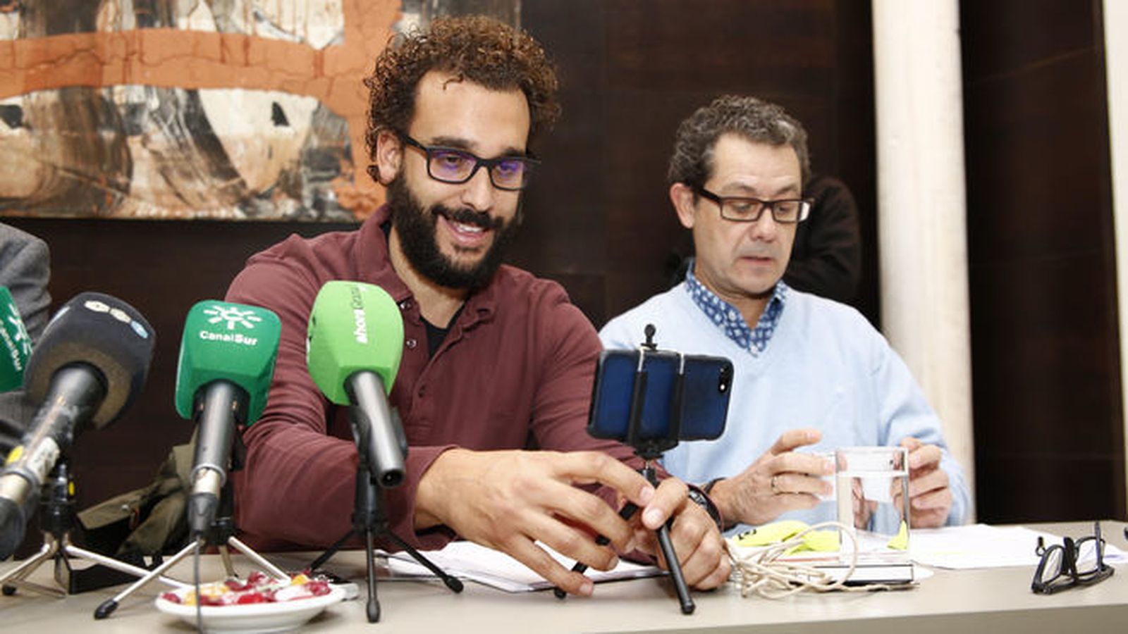 Spiriman, en la rueda de prensa en la que presentó la protesta la jornada de reflexión