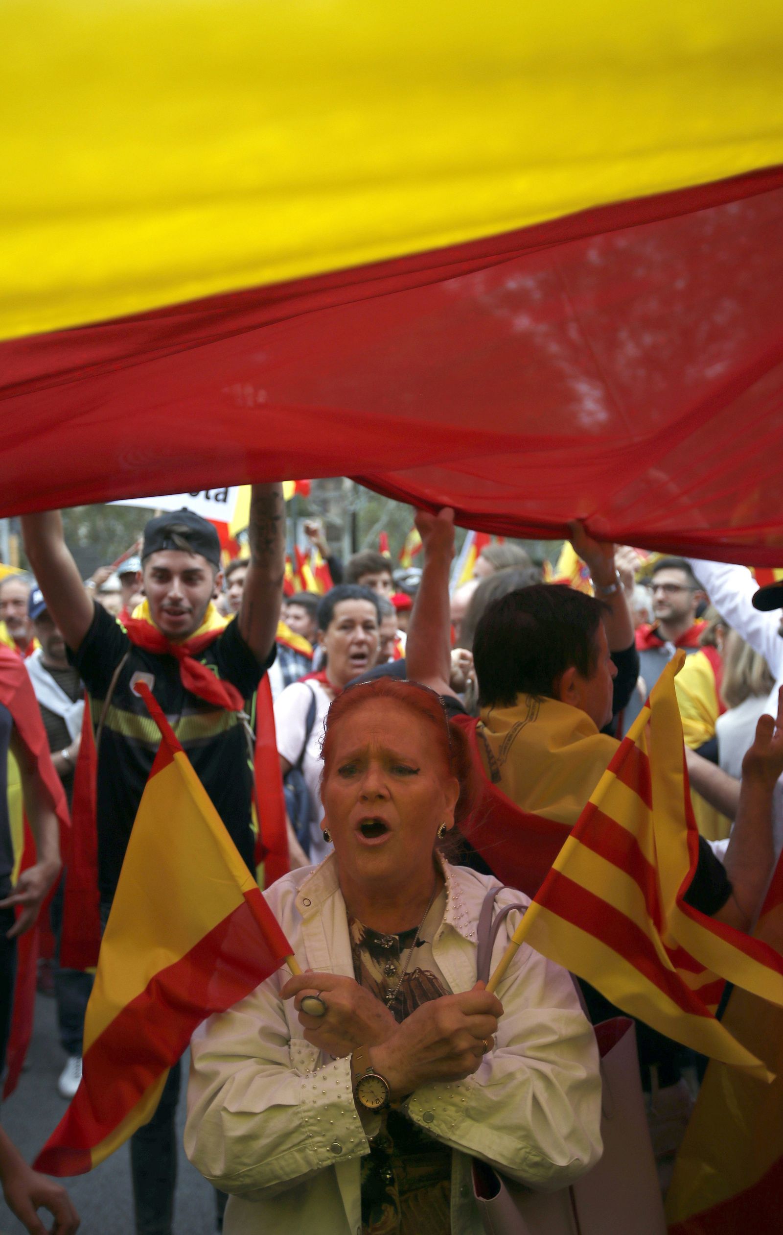 La marcha por la "unidad de España" en Barcelona, en imágenes