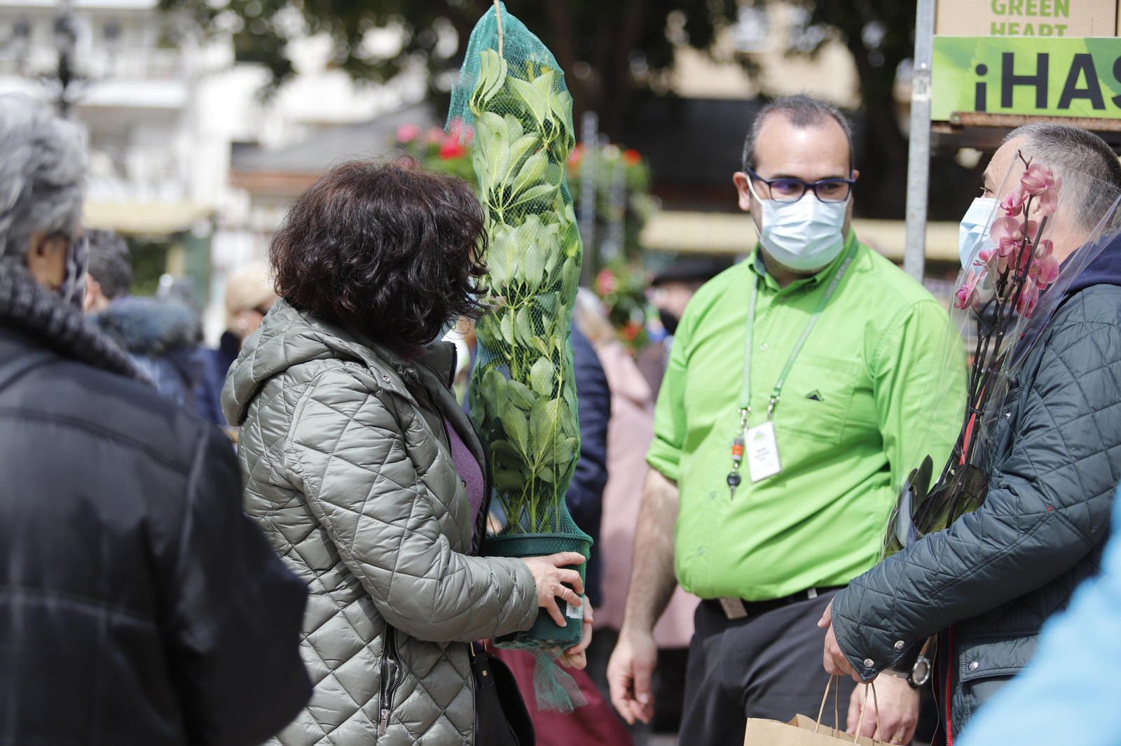 Imágenes del 'V Mercado de Flores y Plantas de Huelva' en la Plaza de Las Monjas