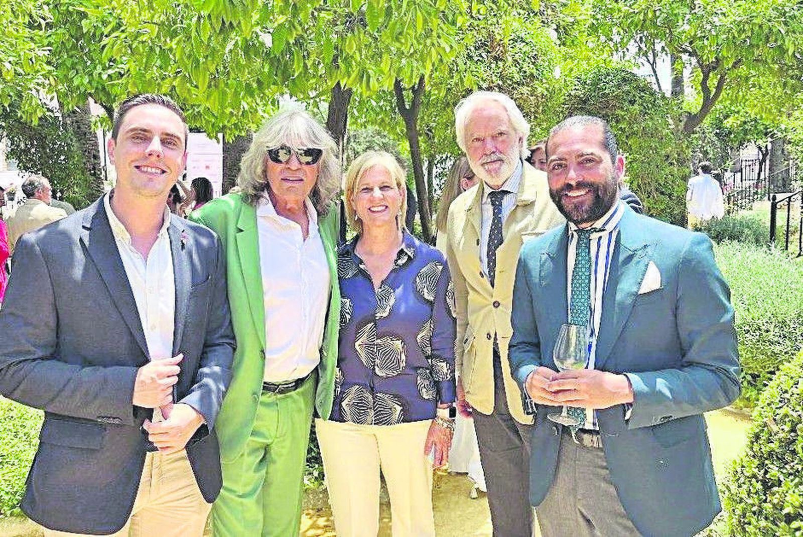 Jaime Espinar, José Mercé, María José García-Pelayo, Agustín Muñoz y Juan Garrido durante el cóctel.