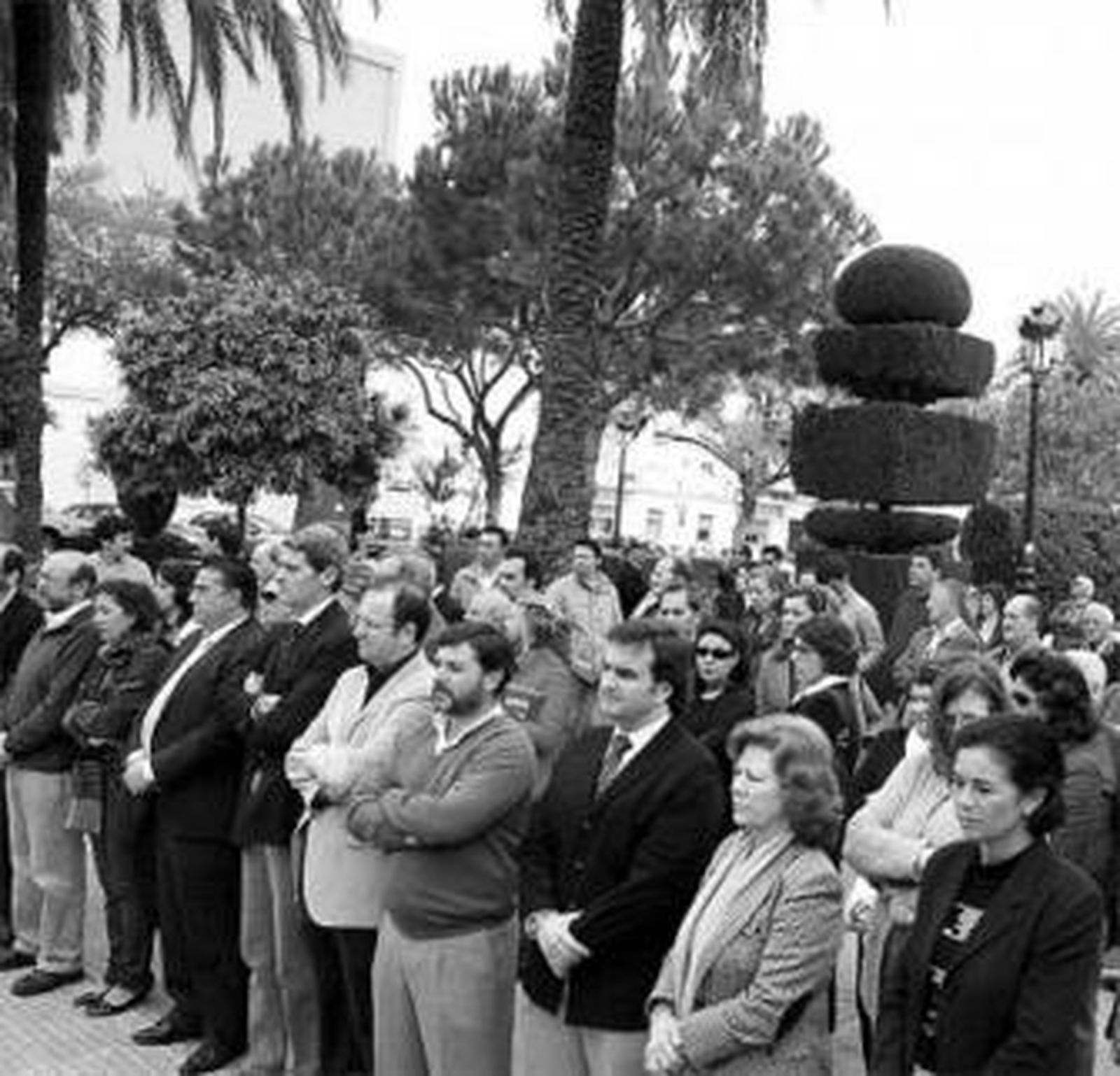Una imagen de la concentración ayer en la plaza del Polvorista.