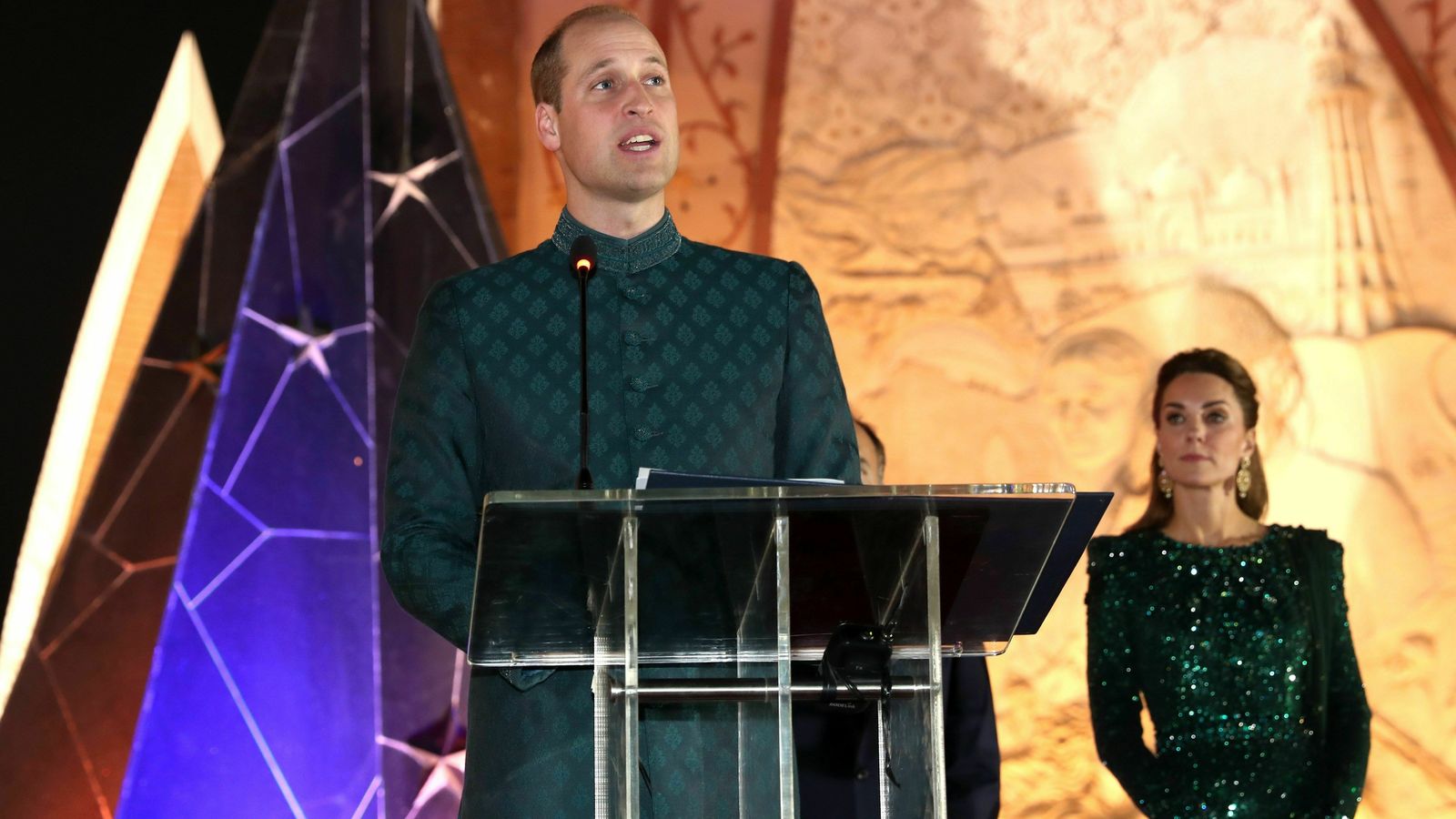 El duque de Cambridge, durante su discurso en el Monumento de Islamabad.