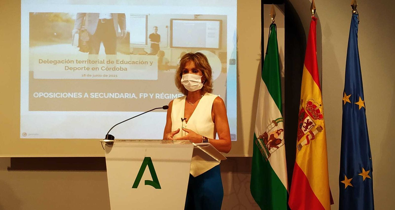 Inmaculada Troncoso durante la rueda de prensa.