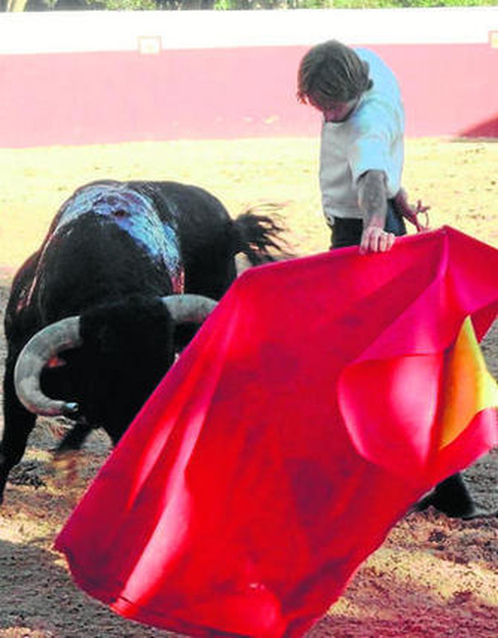 Alejandro Morilla toreando, la pasada semana, un toro de Torrestrella.