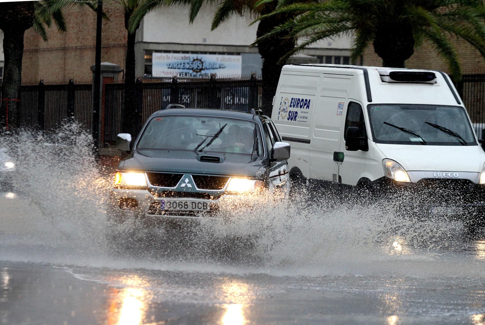 Imágenes del temporal de lluvia en Huelva.